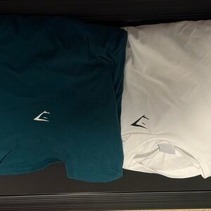 Gym shark Teal and White Graphic T-Shirts